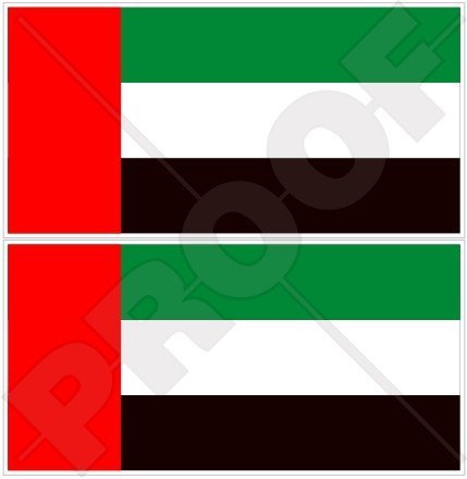 Vinyl-Aufkleber für Stoßstangen, Motiv: Flagge der Vereinigten Arabischen Emirate, Abu Dhabi, 75 mm, 2 Stück von StickersWorld