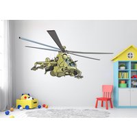 Appache Hubschrauber Militär Wandtattoo Hero Soldier Army Custom Kinderzimmer Kunsttattoo Schlafzimmer Zimmer Wanddeko Aufkleber 3368Er von StickersanddecalsArt