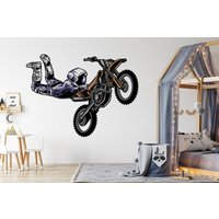 Astronaut Wandtattoa Motorcross Wandsticker Motocycle Aufkleber Kinderzimmer Dekor Skate Style 3563Er von StickersanddecalsArt