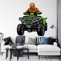 Atv Rider Wandtattoa, Quad Wanddeko 4x4 Wheeler Offroad Bedroom Dirt Bike Geschenk Aufkleber Kunst Vinyl Wand Raum 3232Er von StickersanddecalsArt