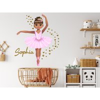 Ballerina Wandtattoo, Tanz Personalisiertes Deko, Mädchenzimmer Dekor, Mädchengeschenke 3545Er von StickersanddecalsArt