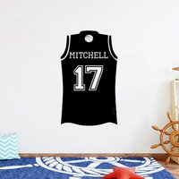 Basketball Jersey Name Korb Personalisierte Geschenke Wandsticker Aufkleber Kinderzimmer 3597R von StickersanddecalsArt