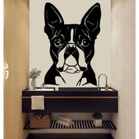 Boston Terrier Hund Wandtattoo Kinder Liebhaber Tiere Vinyl 3364Er von StickersanddecalsArt