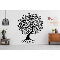 Buchbaum Vinyl Wandtattoa Bücher Zitat Lesezimmer Bibliothek Buchladen Aufkleber Dekoration Motivation Wandbild Geschenk 3676Er von StickersanddecalsArt