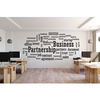 Business Partnership Dekor Büro Wandtattoal Idee Teamarbeit Worker Dekoration Motivation Aufkleber Wandbild Unikat Geschenk 3492Er von StickersanddecalsArt