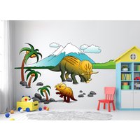 Dinosaurier Wandtatz | Jurassic T-Rex Name Wandaufkleber Aufkleber Für Kinderzimmer Wandkunst Kinder Palmen Sticker 3097Er von StickersanddecalsArt
