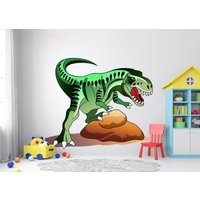 Dinosaurier Wandtatzug | Jurassic Wandtatz T-Rex Name Wandaufkleber Aufkleber Für Kinderzimmer Wandkunst Kinder Palmen Sticker 3095Er von StickersanddecalsArt