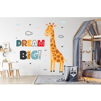 Dream Big Giraffe Kinderzimmer Wandtattoal Kindersticker Jungenzimmer Mädchenzimmer Name Wandsticker Dekor 3426Er von StickersanddecalsArt