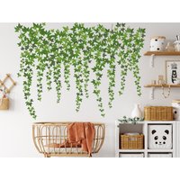 Efeu Pflanzen Wandaufkleber Hängende Grüne Weinrebe Pflanze Wanddeko Wandbilder 3431Er von StickersanddecalsArt