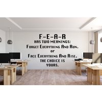 Fear Quote Motivation Dekor Büro Wandtattoal Idee Teamarbeit Geschäftsmann Inspirieren Dekoration Aufkleber Wandbild Geschenk 3759Er von StickersanddecalsArt