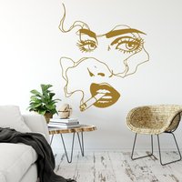 Frauen Raucher Wandaufkleber, Empowermented Wanddeko Mädchen Boss Braun Geschenk Lash Art Vinyl Aufkleber Makeup 3947Er von StickersanddecalsArt