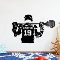 Goalie Lacrosse Wand Aufkleber Jersey Personalisierte Geschenke Benutzerdefinierte Sport Vinyl Boy Kunst Kinder Zimmer Home Decor 3135Er von StickersanddecalsArt