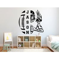 Großer Personalisierter Name American Football Wandtattoal Personalisiert Geschenk Vinyl Wandsticker-Boy Room 3636Er von StickersanddecalsArt