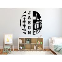 Großer Personalisierter Name American Football Wandtattoal Personalisiert Geschenk Vinyl Wandsticker-Boy Room 3639Er von StickersanddecalsArt