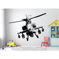 Hubschrauber Militär Wandtattoo Hero Soldier Army Custom Kinderzimmer Kunst Aufkleber Personalisiert Schlafzimmer Zimmer Wanddeko 3235Er von StickersanddecalsArt