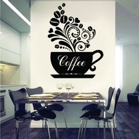 Kaffee Wandaufkleber Wanddeko, Wandaufkleber, Küche Gebäck, Cupcakes Deko, Coffee Shop, Wand Vinyl 3341Er von StickersanddecalsArt