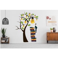 Knowledge Light Tree Wandaufkleber Bunte Blätter Aufkleber Schlafzimmer Baum Des Lebens Wurzeln Bank Dekor 3155Er von StickersanddecalsArt