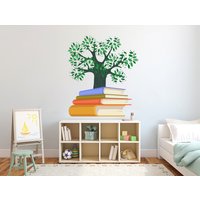 Knowledge Tree Wandtatto Bunte Blätter Aufkleber Schlafzimmer Baum Des Lebens Wurzeln Bank Dekor 3158Er von StickersanddecalsArt