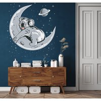 Koala Sleeping in Space Wandtatko | Wandsticker Wanddekoration Wandkunst Planet Wandtatzug Mond Wandtatz 3692Er von StickersanddecalsArt