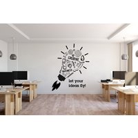 Let Your Ideas Fly Creative Office Wanddeko Büro Aufkleber Wandkunst Geschenke Teamarbeit Business Vinyl 3459Er von StickersanddecalsArt