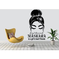 Messy Bun Eyelashes Wanddeko Wimpern Salon Beauty Damen Schöne Aufkleber Braun Geschenk Lash Art Vinyl Decal Makeup Room 3512Er von StickersanddecalsArt