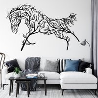 Pferd Wanddekoration Wanddeko Wandkunst, Wandtattoa Minimalistisch Art Line Aufkleber, 3851Er von StickersanddecalsArt