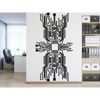 Platine Wandtattoo, Technologie Vinyl Gamer Room Decal, Computer It Dekor, Software Wissenschaft Wandaufkleber Büro 3347Er von StickersanddecalsArt