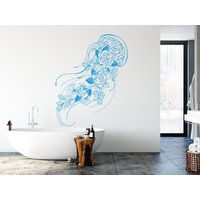 Qualle Rose Wandtattoa, Wandsticker, Badezimmer Dekor, Zimmer Wand Kunst Home Dekor 3667Er von StickersanddecalsArt