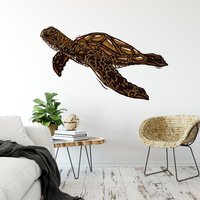 Schildkröte Wandtattoa, Meerestiere Wandtatto Schlafzimmer Wandaufkleber Wandkunst 3720Er von StickersanddecalsArt
