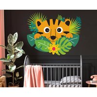 Tiger Kinderzimmer Wanddeko, Wandsticker, Kinderzimmer, Baby Mädchen, Junge, Geschenke, Schlafzimmer, Vinyl 3393Er von StickersanddecalsArt