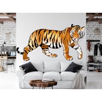 Tiger Wandtatz | Wandsticker Wand Dekor Wandkunst Tigertiere Wandtatko Bad Wandtatzette Vinyl 3525Er von StickersanddecalsArt