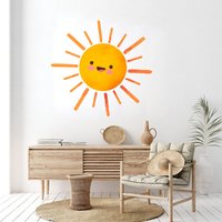 Wandtatz | Aquarell Zimmer Dekor Sunshine Wanddekoration Sonne Wandkunst Sun Smile Wandtattoa Wandsticker 3610Er von StickersanddecalsArt