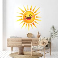 Wandtatz | Aquarell Zimmer Dekor Sunshine Wanddekoration Sonne Wandkunst Sun Smile Wandtattoa Wandsticker 3611Er von StickersanddecalsArt