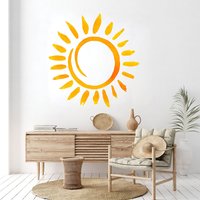 Wandtatz | Aquarell Zimmer Dekor Sunshine Wanddekoration Sonne Wandkunst Sun Smile Wandtattoa Wandsticker 3612Er von StickersanddecalsArt