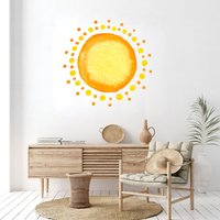 Wandtatz | Aquarell Zimmer Dekor Sunshine Wanddekoration Sonne Wandkunst Sun Smile Wandtattoa Wandsticker 3614Er von StickersanddecalsArt