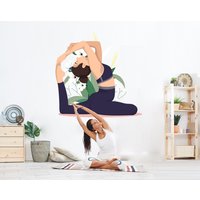 Yoga Wandtattoo, Kunst, Geschenke, Print, Dekor Meditation Art Namaste Lotus Frau Mädchen Inspirierende Aufkleber Seele 3380Er von StickersanddecalsArt