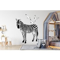 Zebra Wandtattoa Wanddeko Tier Möwen Vögel Wandaufkleber Safari Aufkleber Haus Dekor Wohnzimmer 3405Er von StickersanddecalsArt