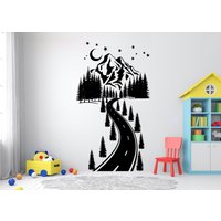 straßen Wandtattoa Mountain Pine Road Aufkleber Reifenspur Wandtatto Schlafzimmer Kinderzimmer Wand Vinyl Geschenke 3775Er von StickersanddecalsArt