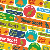 50 Oder 123 Aufkleber Dinosaurier, Namensetiketten Schul Namensaufkleber, Kinder Für Kleidung, Dino Label von Stickerscape
