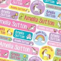 50 Oder 123 Aufkleber Einhorn Namensetiketten, Schule Namensaufkleber, Namensschilder, Kinder Namensetiketten Für Kleidung Zum Aufkleben von Stickerscape