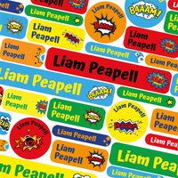 50 Oder 123 Aufkleber Für Kinder, Comic Namensetiketten, Schul Namen Aufkleber, Schule Namensschilder, Kinder Namensetiketten Kleidung Zum Aufkleben von Stickerscape