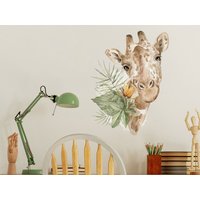 Aquarell Giraffe Wandsticker Pack, Dschungel Wandsticker, Safari Dschungelzimmer Deko von Stickerscape