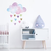 Aquarell Wolke Und Herzen Wandsticker, Pastell Wandtatto, Regenbogen Raum Dekor, Wandtatto Aquarell Wolke Und Herzen Wandsticker, Pastell Wandtatto, Regenbogen Raum Dekor, Wandtatto von Stickerscape