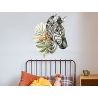 Aquarell Zebra Wandsticker Pack, Dschungel Wandsticker, Safari Dschungelzimmer Deko von Stickerscape