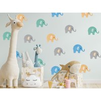 Elefant Stickaround Wandtattoo Pack, Wandaufkleber, Kinderzimmer Thema, Babyzimmer von Stickerscape