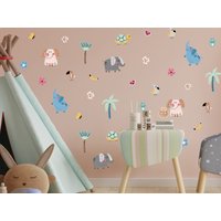 Lustiger Elefant Stickaround Pack, Wandaufkleber, Kinderzimmer Thema, Babyzimmer, Wandtattoo von Stickerscape