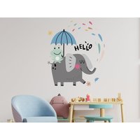 Lustiger Elefant Wandtattoo, Kinderzimmer Thema, Babyzimmer, Wandtattoo von Stickerscape