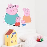 Peppa Wutz Und Familie Wandaufkleber - Kinderzimmerdekoration von Stickerscape