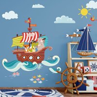 Personalisierter Piratenschiff Wandtatto - Piraten Wandtatto Personalisierter Piratenschiff Wandtatto - Piraten Wandtatto von Stickerscape