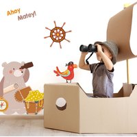 Piratenbär Und Papagei Wandtattoo Pack - Piraten Wandtattoo, Schatzinsel Piratenbär Und Papagei Wandtattoo Pack - Piraten Wandtattoo, Schatzinsel von Stickerscape